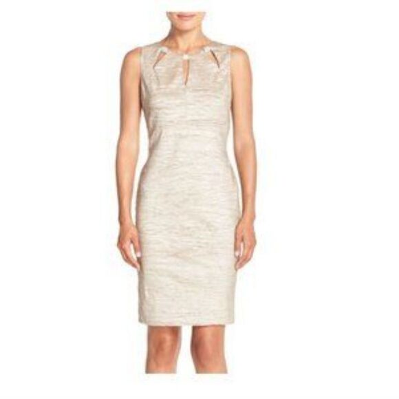 Eliza J Embellished Cutout Taffeta Sheath Dress size 2P - Picture 7 of 9